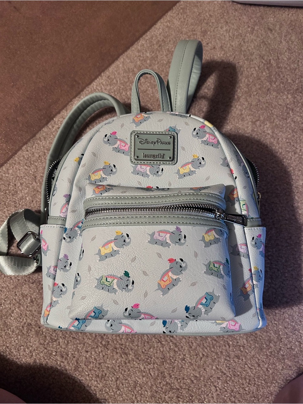 Loungefly pastel blue Dumbo mini backpack - Picture 2 of 4